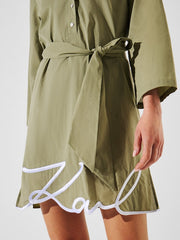 Rochie Signature Beach Oil Green - Karl Lagerfeld