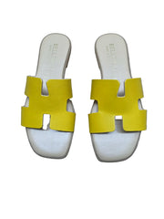 Papuci Piele Naturala Lux Vibe Galben Bellini