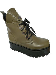 Ghete Piele Naturala Desiree Olive - Dolly Shoes