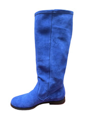 Cizme Piele Naturala Roberta Royal Blu Suede - Dolly Shoes