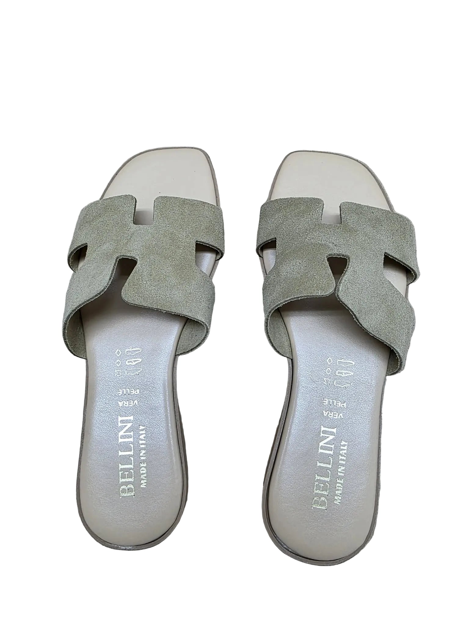 Papuci Piele Naturala Lux Vibe Taupe Suede Bellini