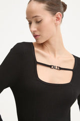 Rochie Knitted Logo Black - Karl Lagerfeld