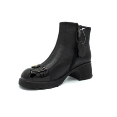 Ghete Piele Naturala  53163-1 Black - Betina Scarpe