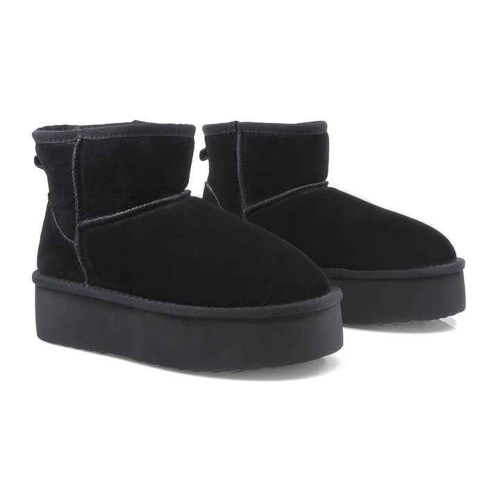 Ghete Piele Naturala Tip UGG  Black - Energy