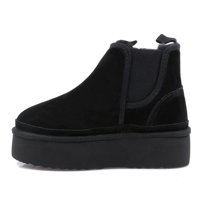Ghete Piele Naturala Tip UGG  1258  Black - Energy