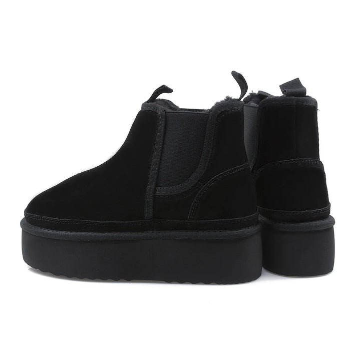 Ghete Piele Naturala Tip UGG  1258  Black - Energy