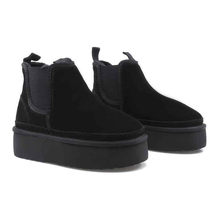 Ghete Piele Naturala Tip UGG  1258  Black - Energy