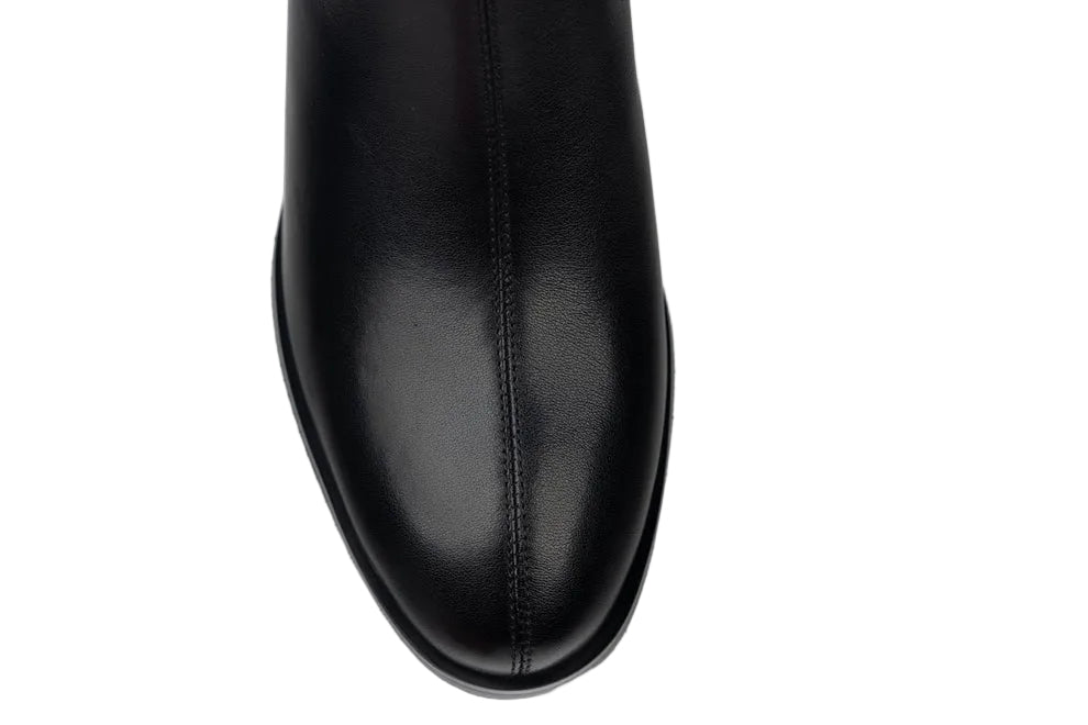 Ghete Piele Naturala JS1FA-699 Black Betina Scarpe