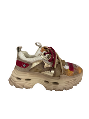 Sneakers Piele Naturala Y2928 Yellow/Red - Betina Scarpe
