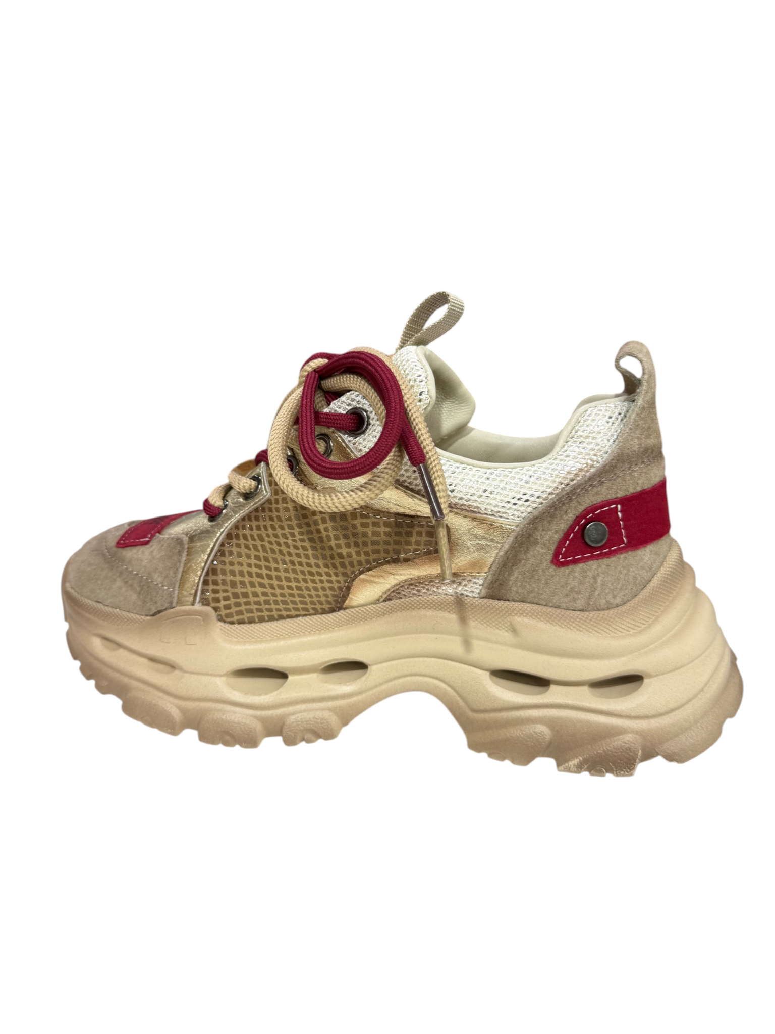 Sneakers Piele Naturala Y2928 Yellow/Red - Betina Scarpe