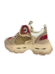 Sneakers Piele Naturala Y2928 Yellow/Red - Betina Scarpe