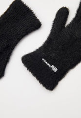 Mănuși Dama  Karl Lagerfeld Furry Logo Black