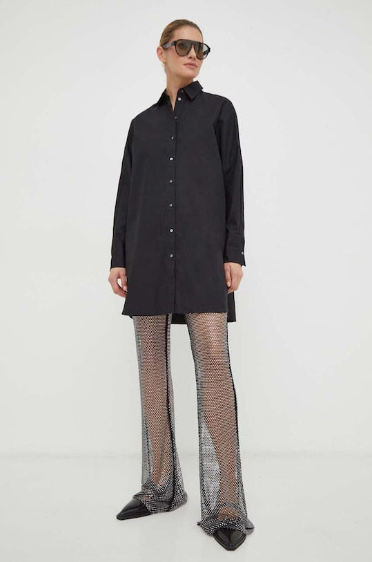 Camasa Ikonik Rhnstone Tunic Cotton Black - Karl Lagerfeld