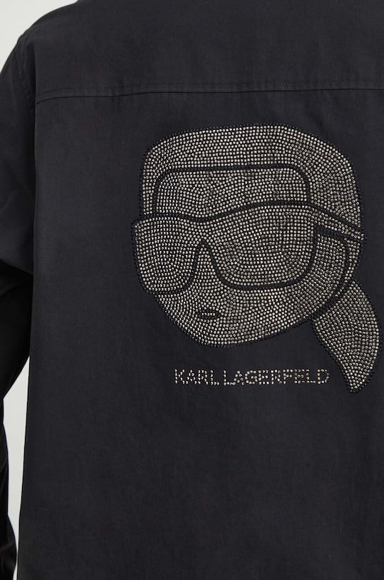 Camasa Ikonik Rhnstone Tunic Cotton Black - Karl Lagerfeld