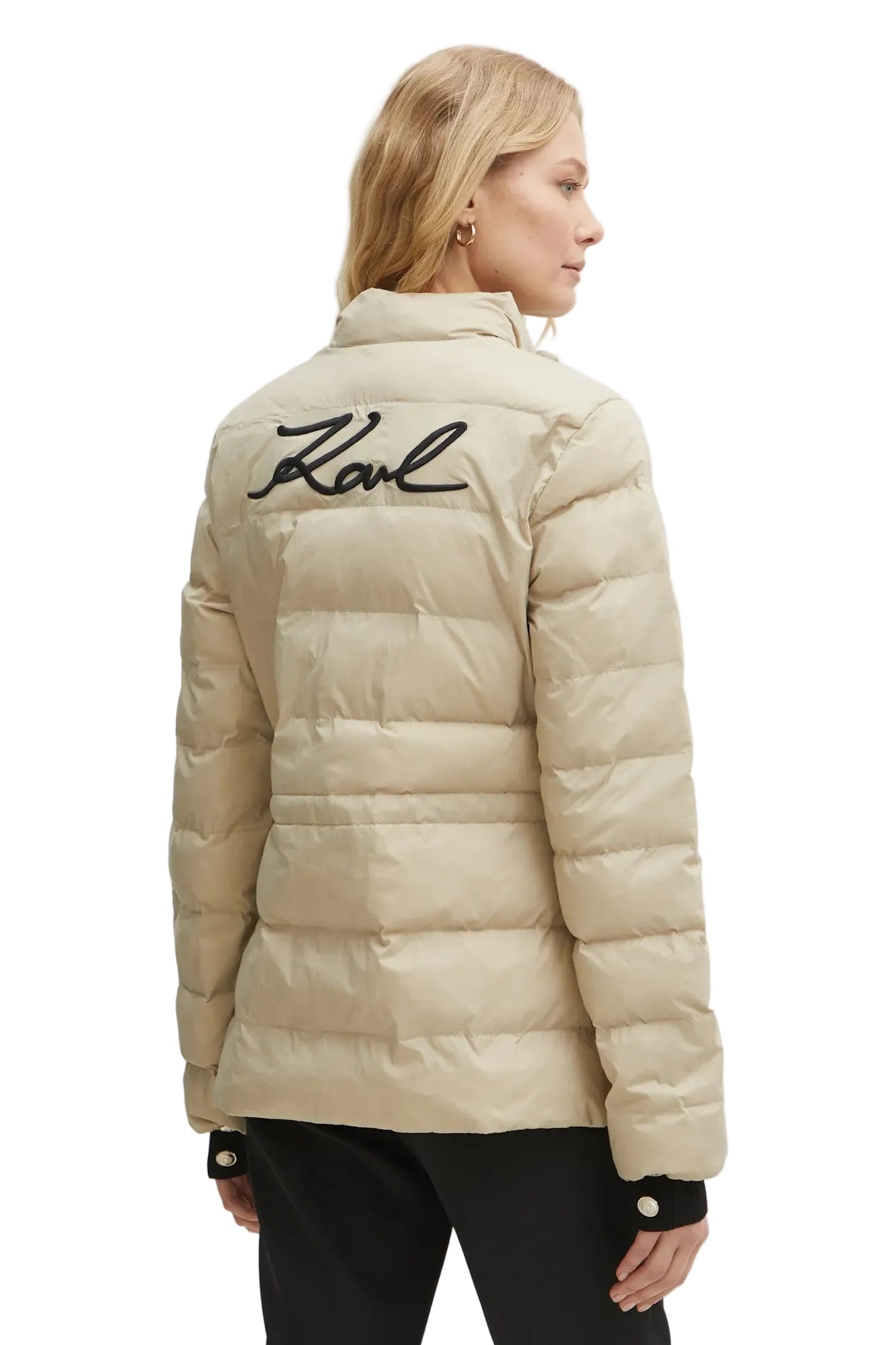 Geaca Light Beige Weight Puffer Jacket  - Karl Lagerfeld