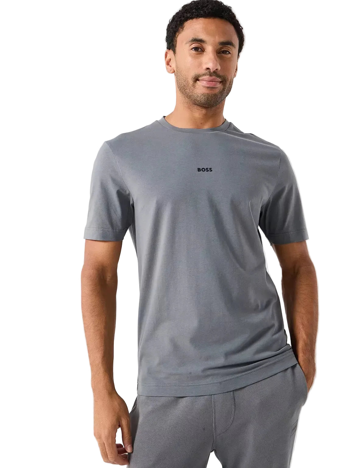 Tricou Hugo BOSS Tchup Relaxed Fit Centre Logo Dark Grey