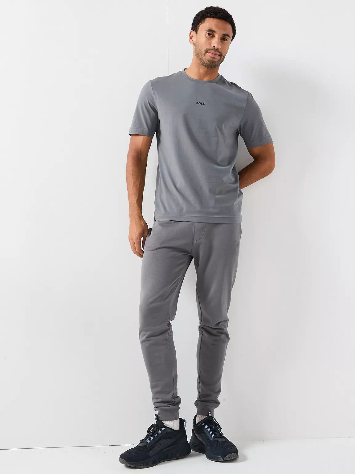 Tricou Hugo BOSS Tchup Relaxed Fit Centre Logo Dark Grey
