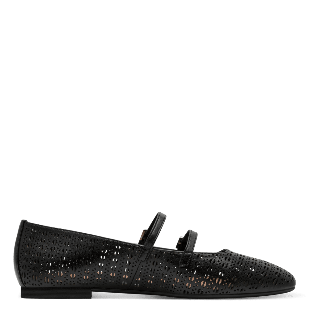 Balerini Piele Naturala Iulia BLACK STRUCT. - Tamaris