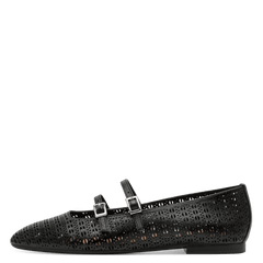 Balerini Piele Naturala Iulia BLACK STRUCT. - Tamaris