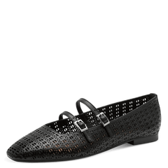 Balerini Piele Naturala Iulia BLACK STRUCT. - Tamaris