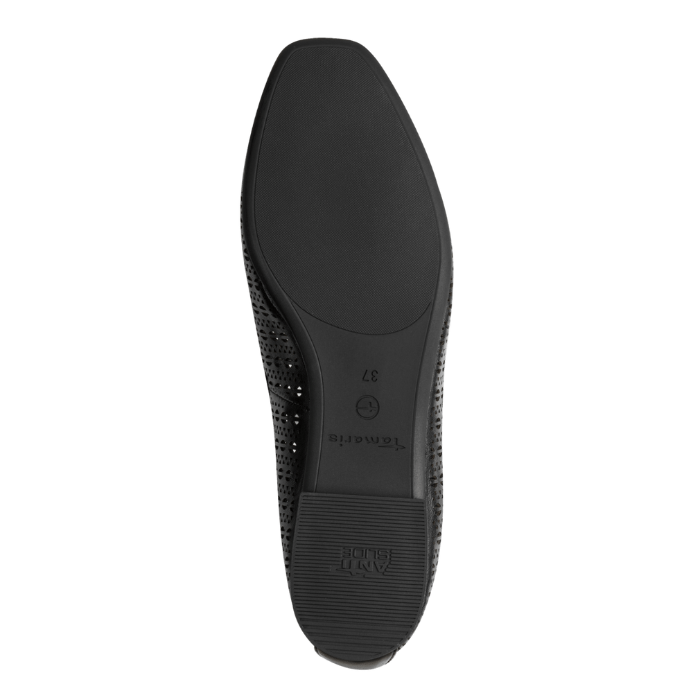 Balerini Piele Naturala Iulia BLACK STRUCT. - Tamaris