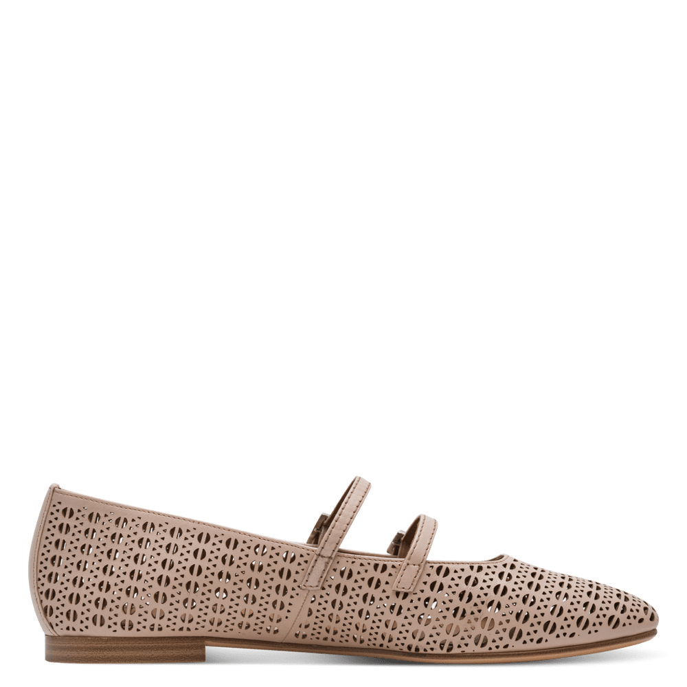 Balerini Piele Naturala Iulia NUDE Perforat - Tamaris