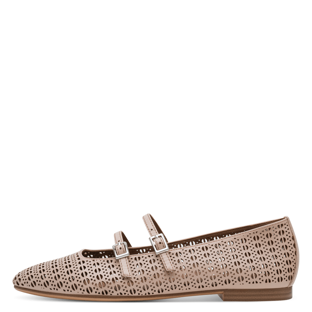 Balerini Piele Naturala Iulia NUDE Perforat - Tamaris
