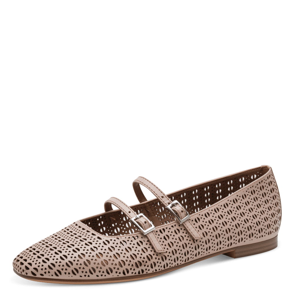 Balerini Piele Naturala Iulia NUDE Perforat - Tamaris