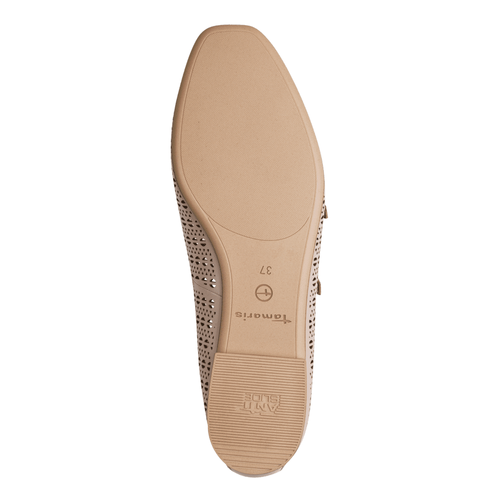 Balerini Piele Naturala Iulia NUDE Perforat - Tamaris