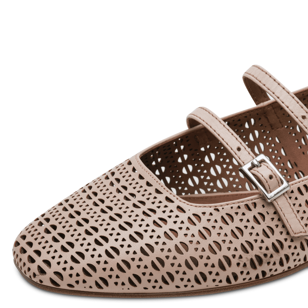 Balerini Piele Naturala Iulia NUDE Perforat - Tamaris