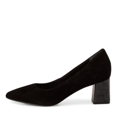 Pantofi Piele Naturala Cu Toc Karma Black Comb- Tamaris