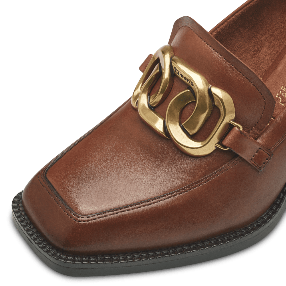 Pantofi Piele Naturala Majda Cognac -Tamaris