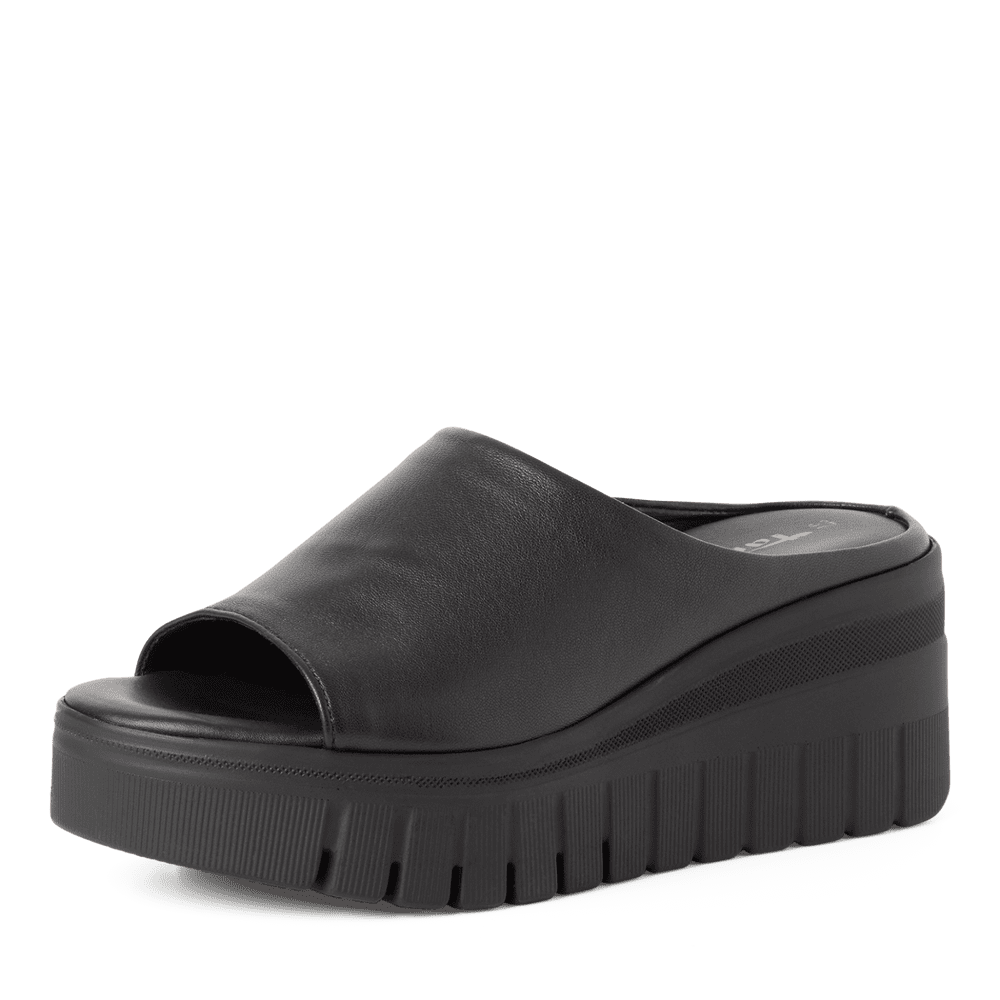 Saboti Piele Naturala Maka Black - Tamaris
