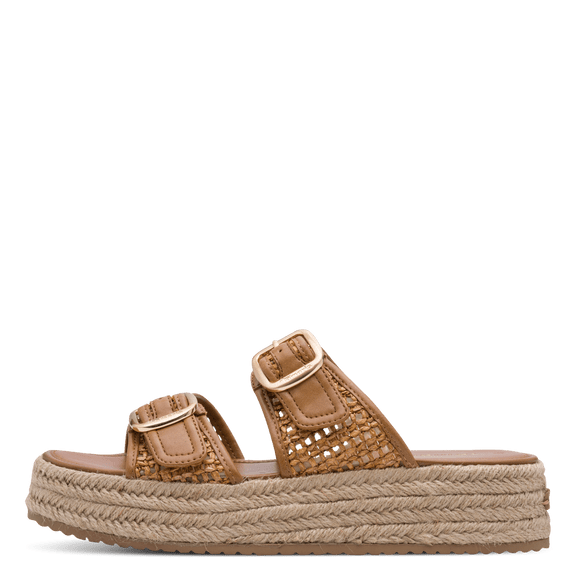 Papuci Piele Naturala Relax Cognac - Tamaris