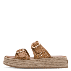Papuci Piele Naturala Relax Cognac - Tamaris