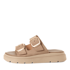 Papuci Piele Naturala Passo Taupe Nabuk - Tamaris
