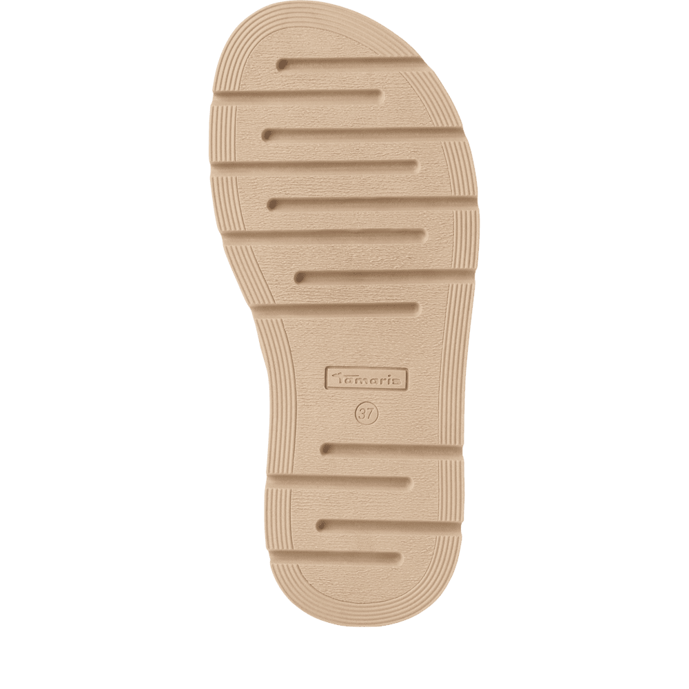 Papuci Piele Naturala Passo Taupe Nabuk - Tamaris