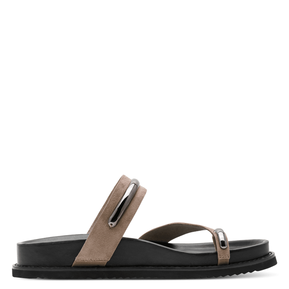 Papuci Piele Naturala Chloe Taupe - Tamaris