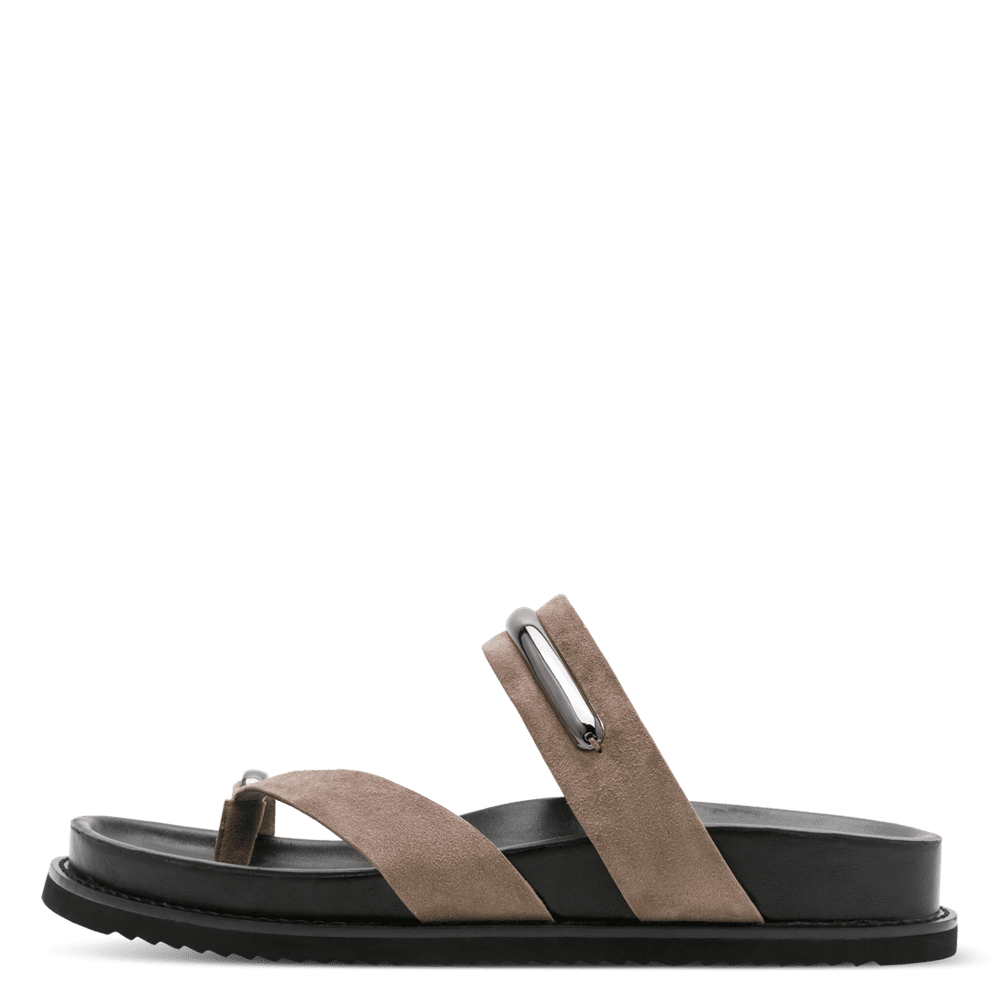 Papuci Piele Naturala Chloe Taupe - Tamaris