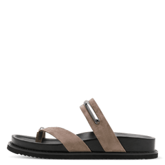 Papuci Piele Naturala Chloe Taupe - Tamaris