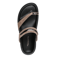 Papuci Piele Naturala Chloe Taupe - Tamaris