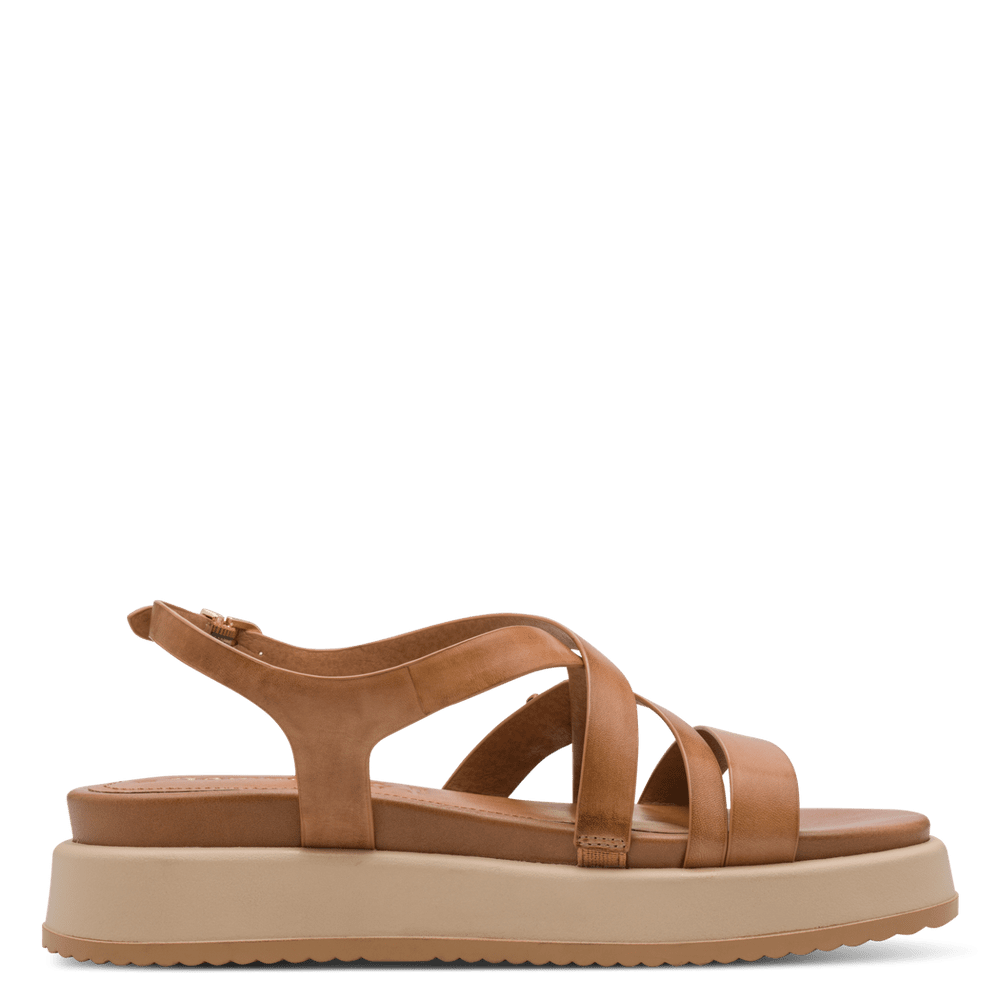 Sandale Piele Naturala Azza Cognac- Tamaris