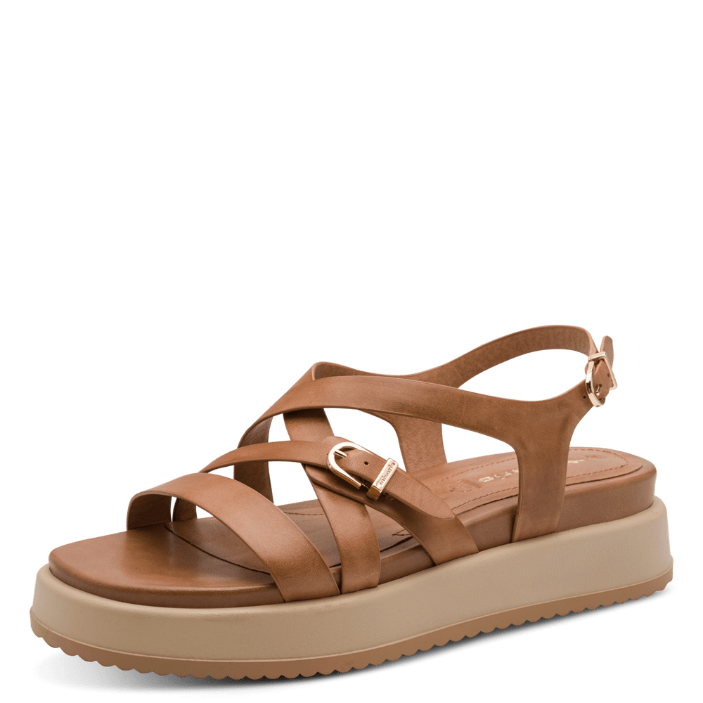 Sandale Piele Naturala Azza Cognac- Tamaris