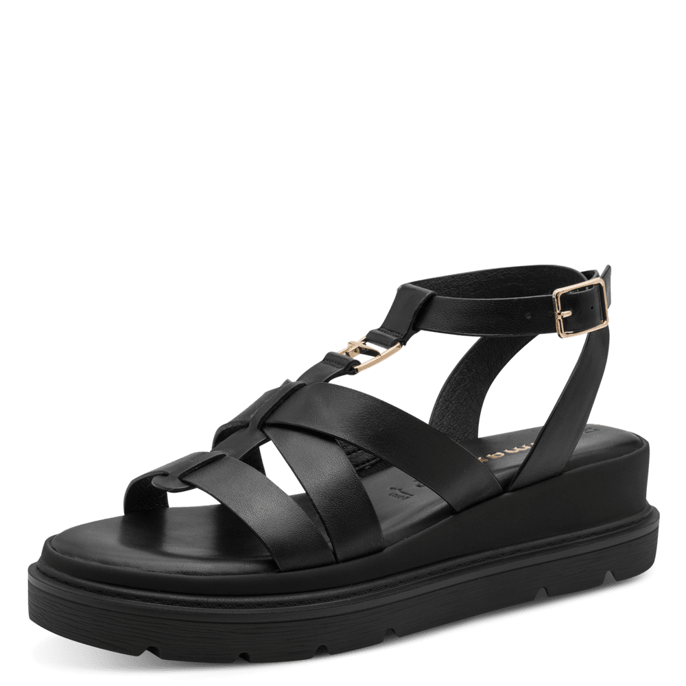 Sandale Piele Naturala Elly Black - Tamaris
