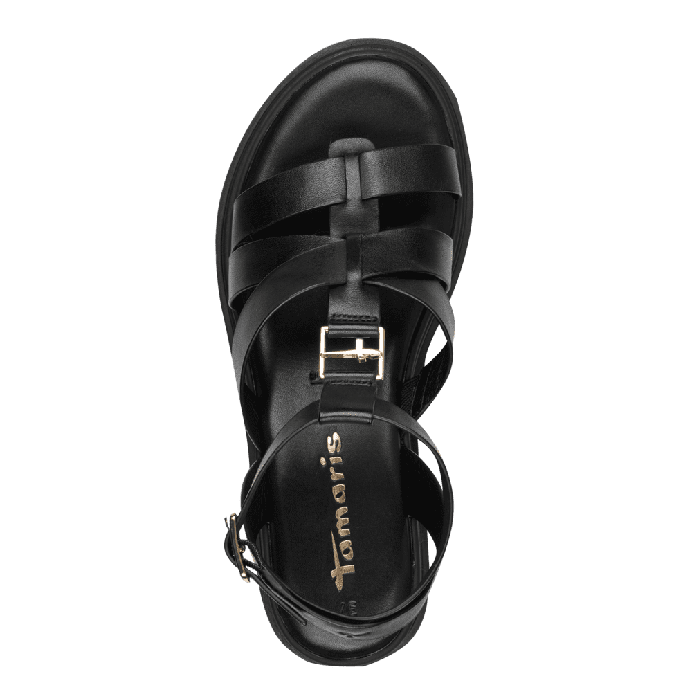 Sandale Piele Naturala Elly Black - Tamaris