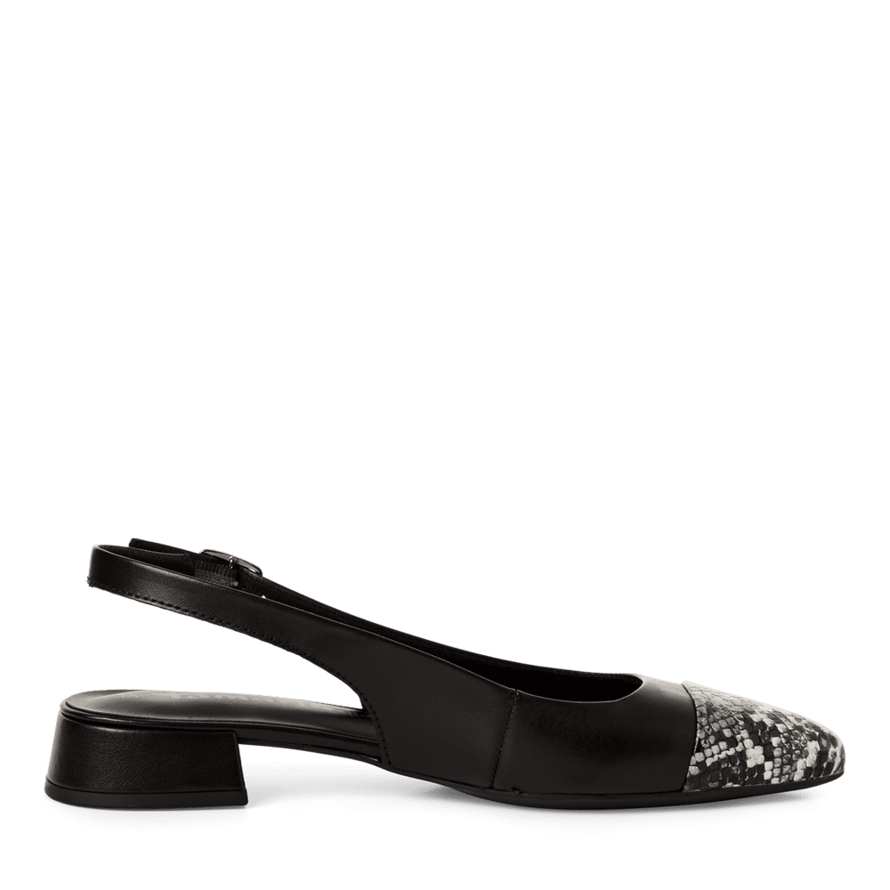 Pantofi Piele Naturala Lea BLACK STRUCT.- Tamaris