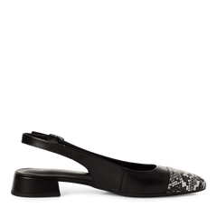 Pantofi Piele Naturala Lea BLACK STRUCT.- Tamaris
