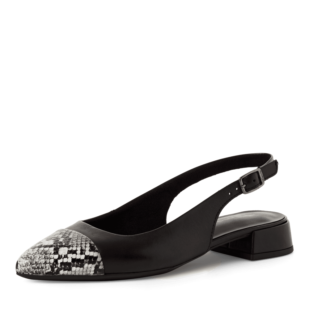 Pantofi Piele Naturala Lea BLACK STRUCT.- Tamaris