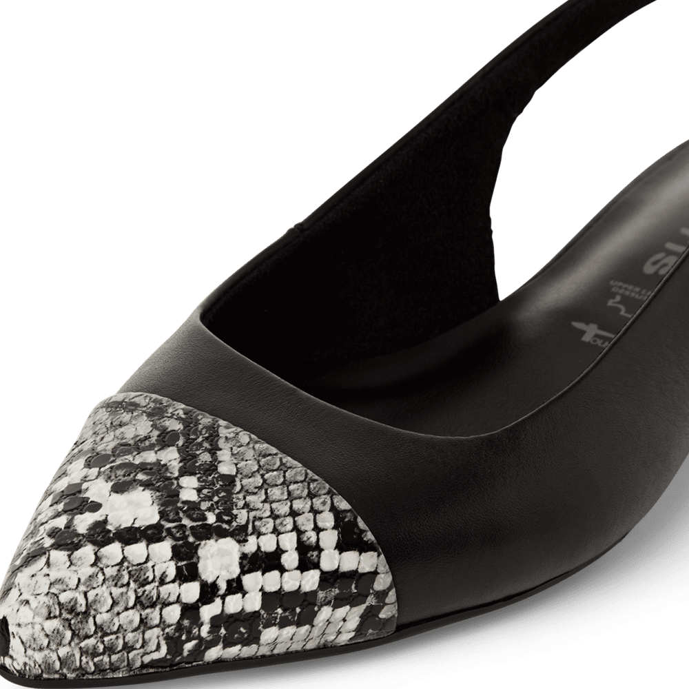 Pantofi Piele Naturala Lea BLACK STRUCT.- Tamaris