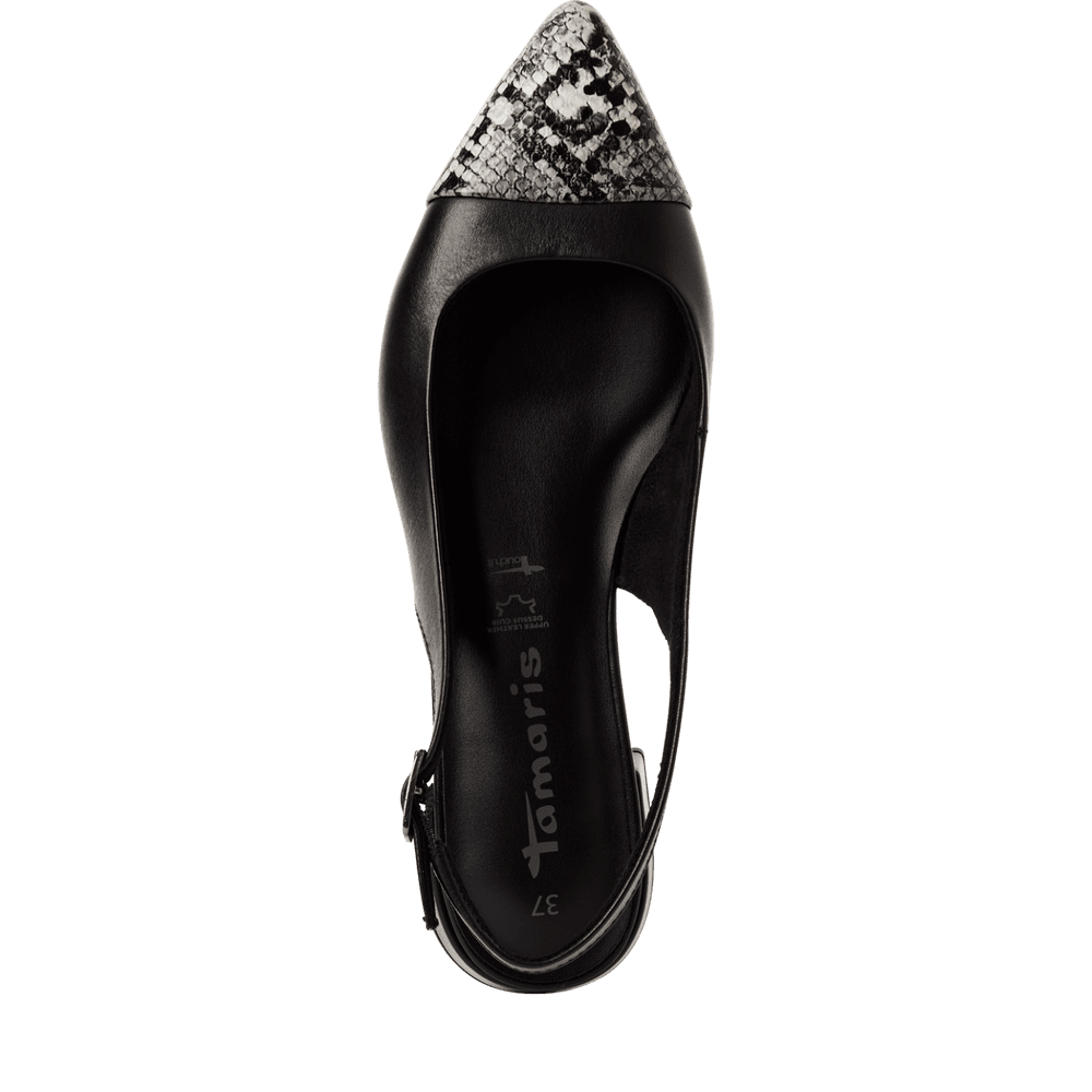 Pantofi Piele Naturala Lea BLACK STRUCT.- Tamaris